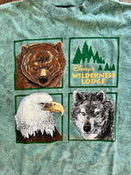 1369 - Green Tie-Dye Wilderness Lodge 4 Square Animal Logo Shirt - OSFA
