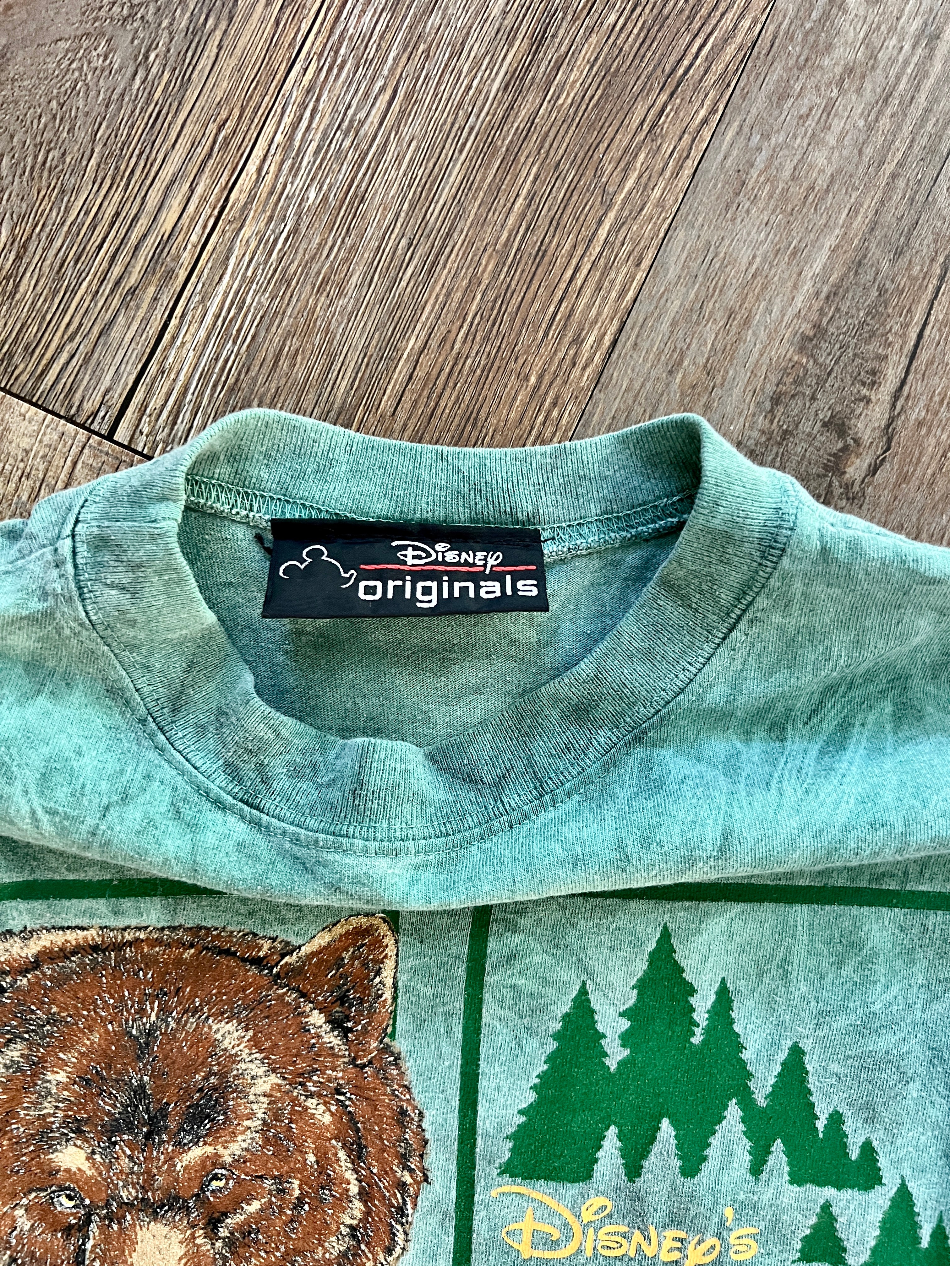 1369 - Green Tie-Dye Wilderness Lodge 4 Square Animal Logo Shirt - OSFA