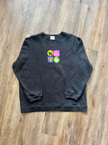 370 - Black Happy Halloween Mickey Pumpkin Appliqué Crewneck - L/XL