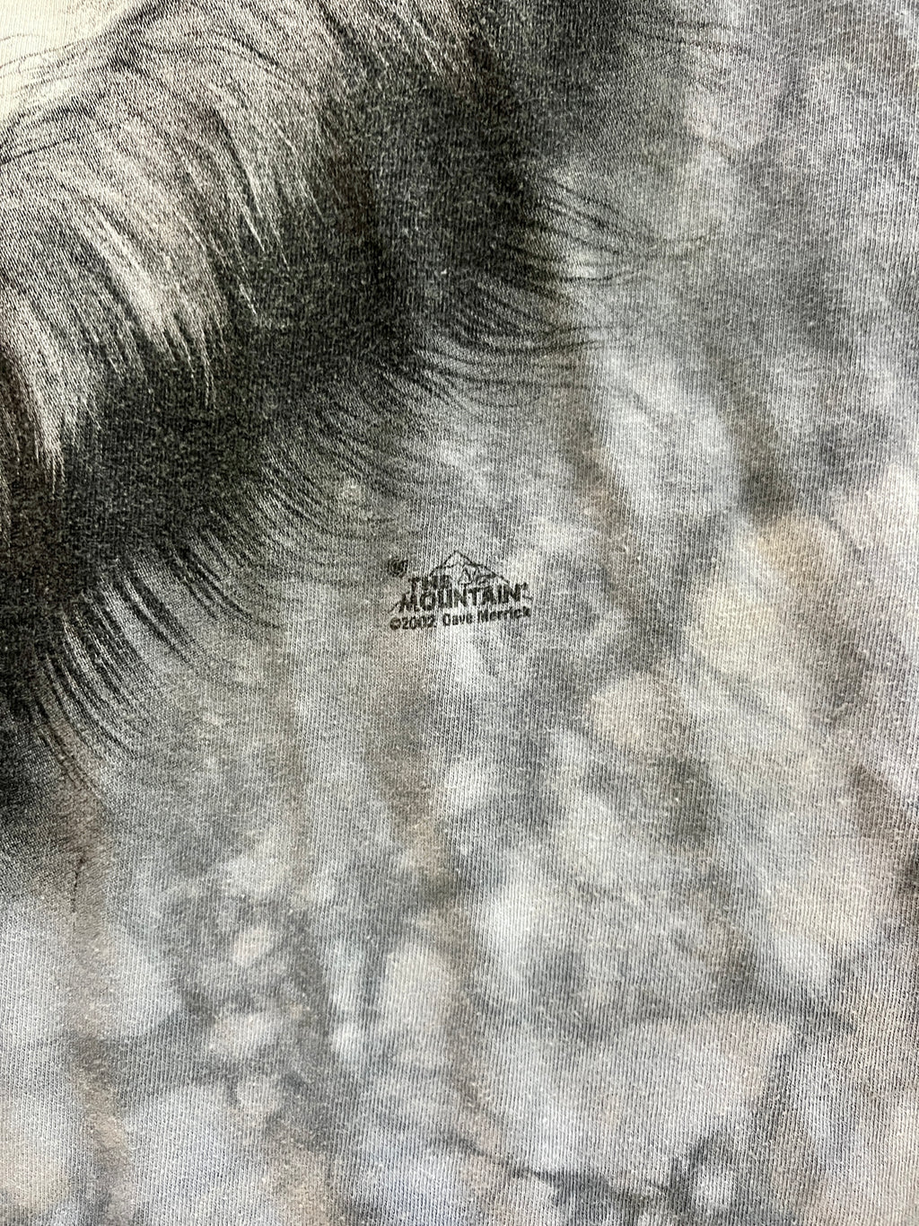 1373 - Grey Tie-Dye 2002 The Mountain Double Wolf Shirt - 2XL