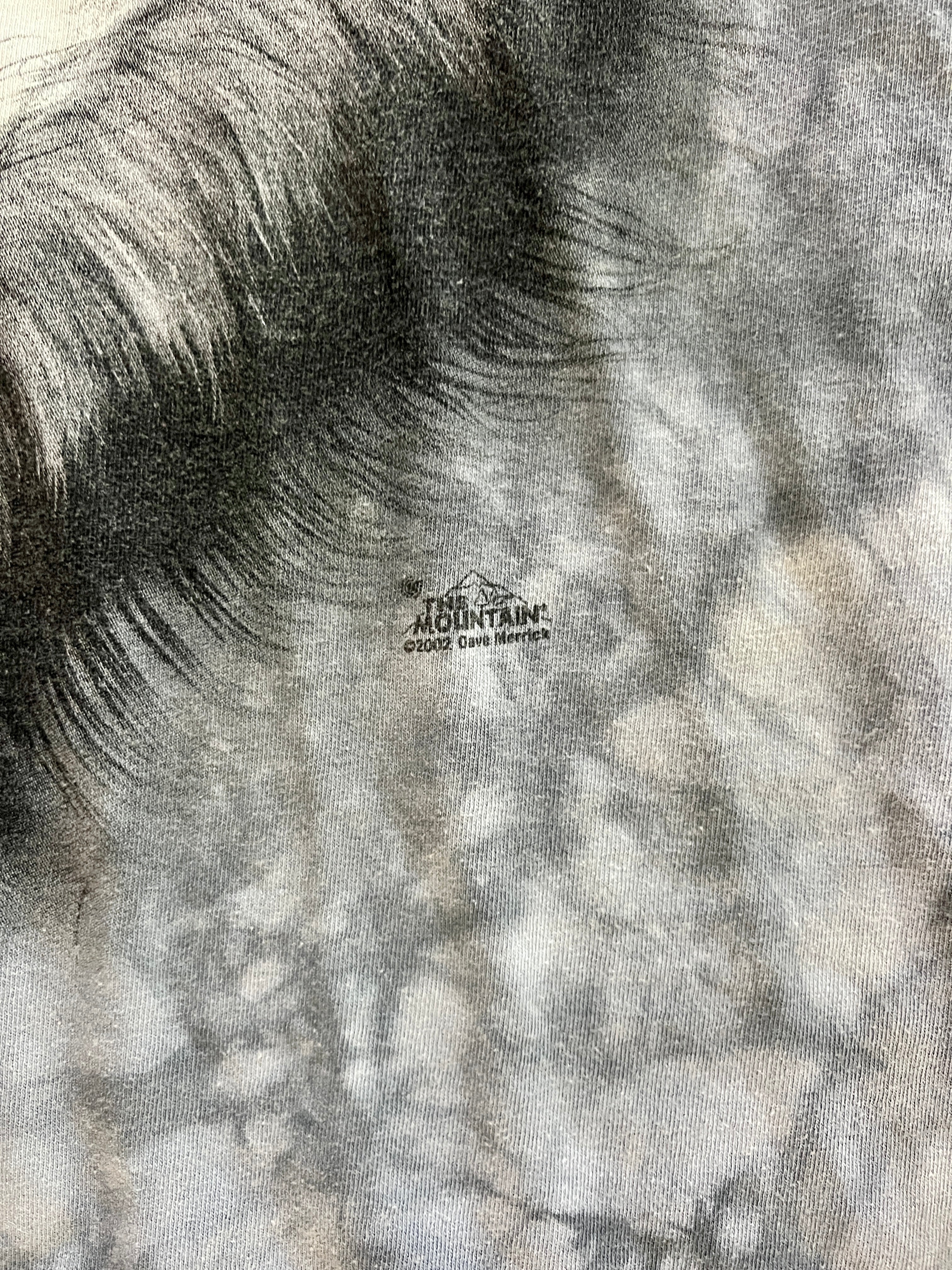 1373 - Grey Tie-Dye 2002 The Mountain Double Wolf Shirt - 2XL