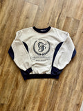 306 -Grey & Blue Striped Disney's Grand Floridian Beach Resort Crewneck - L