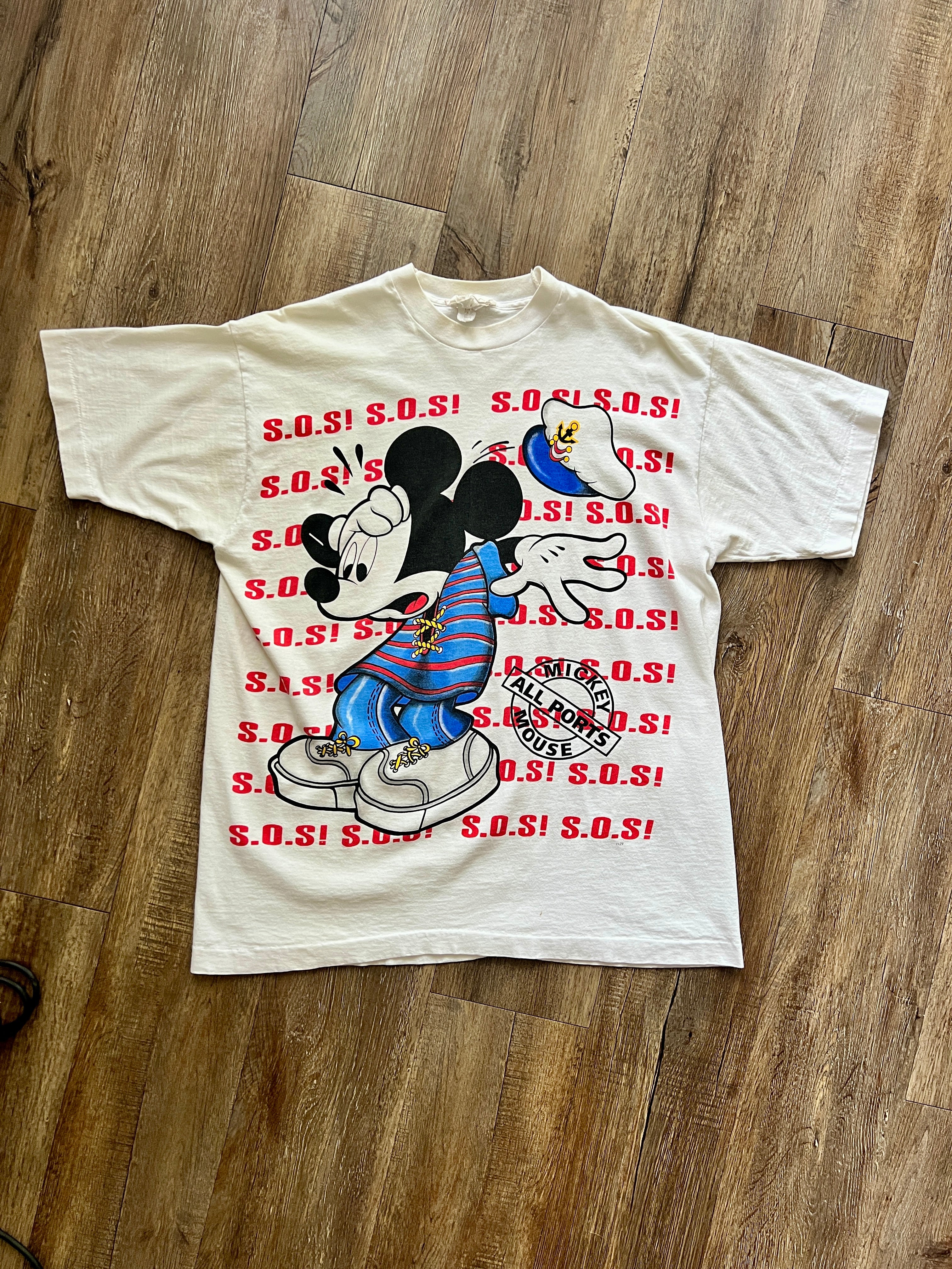373 -White Micey SOS All Ports Shirt - OS