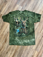 1377 - Green Delta Apparel The Mountain Tie-Dye Deer Front & Back Hit Shirt - 2X