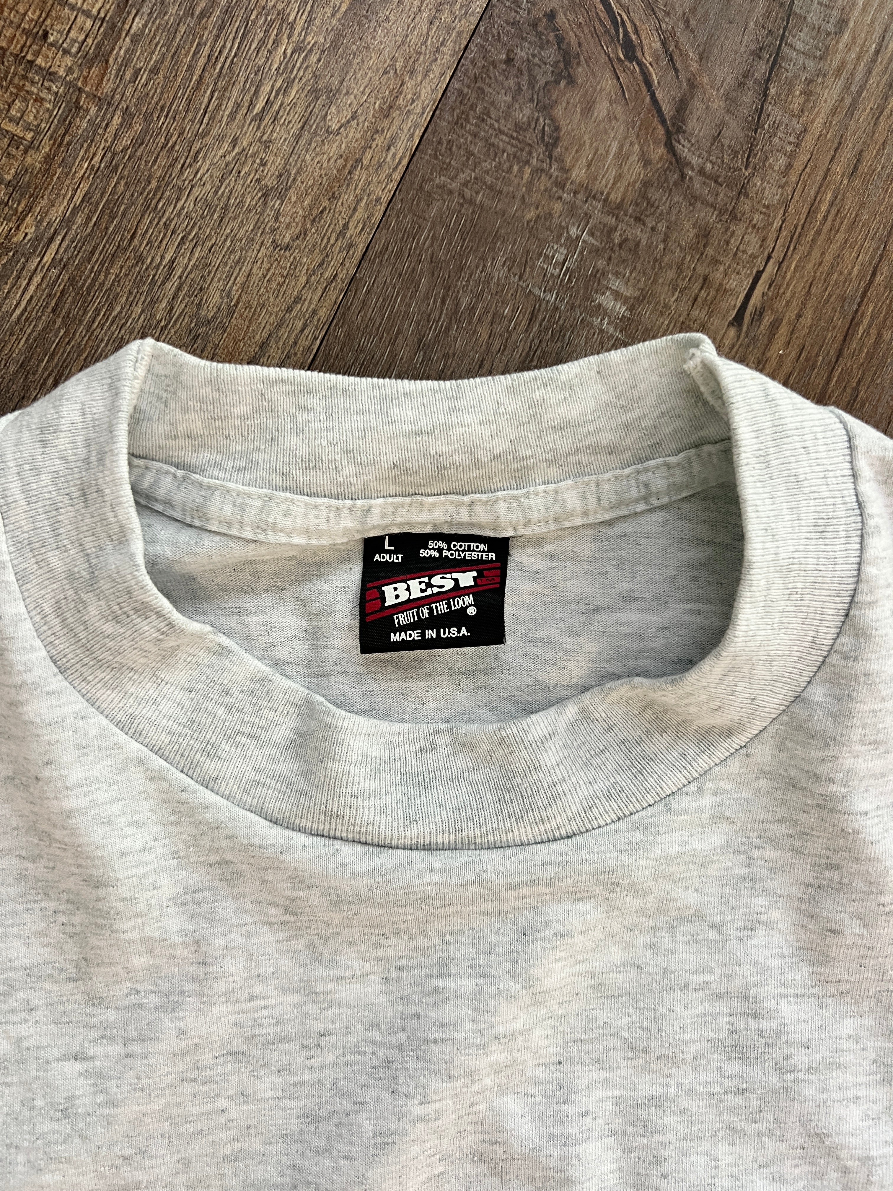 1383 - Grey FOL Best Cowboy Boots Back Hit Shirt - L