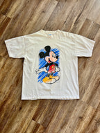 1326 - White & Blue Sketch Mickey Shirt - XL