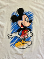 1326 - White & Blue Sketch Mickey Shirt - XL