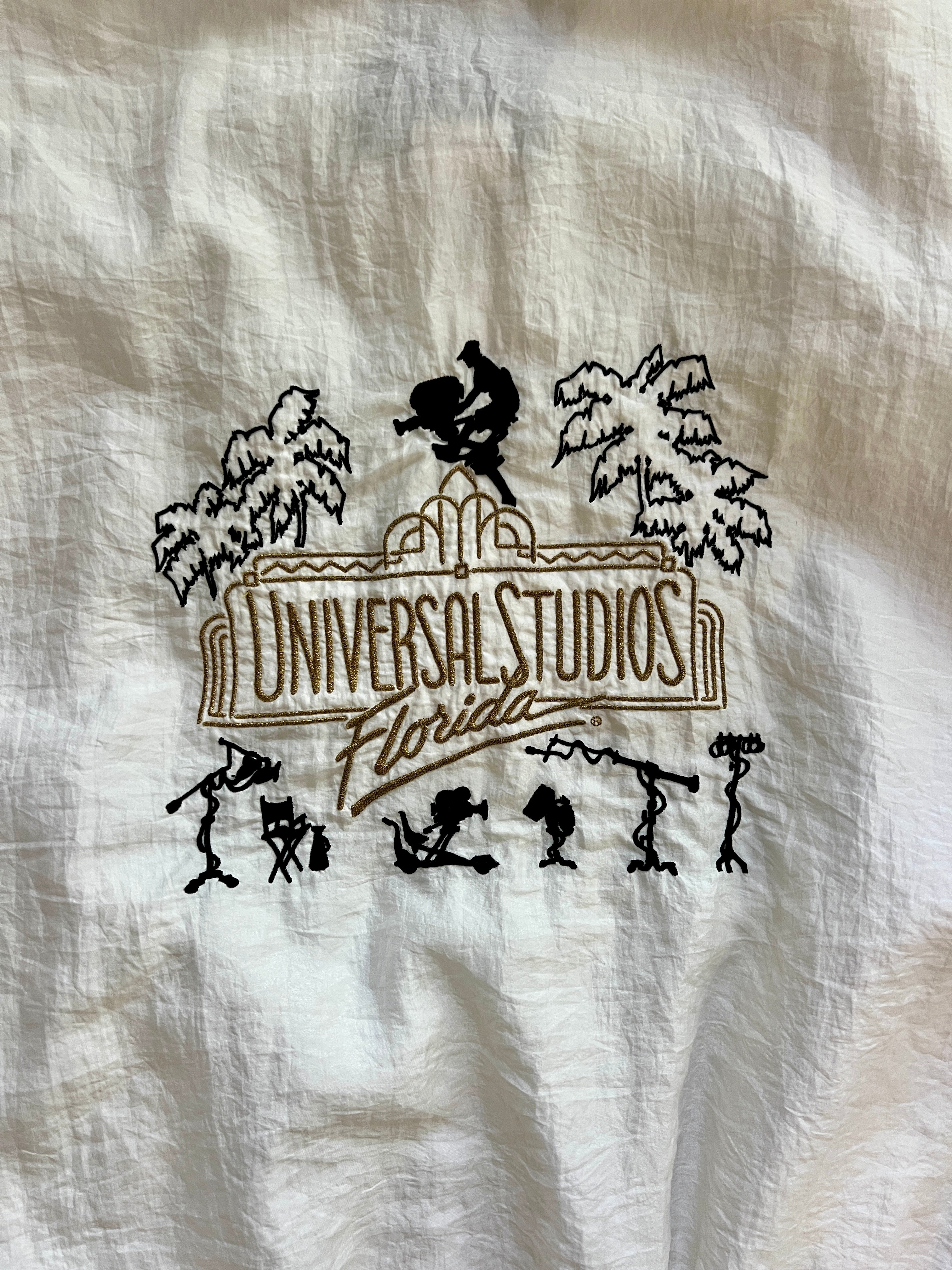 1330 - White Embroidered Universal Studios Florida Bomber - L