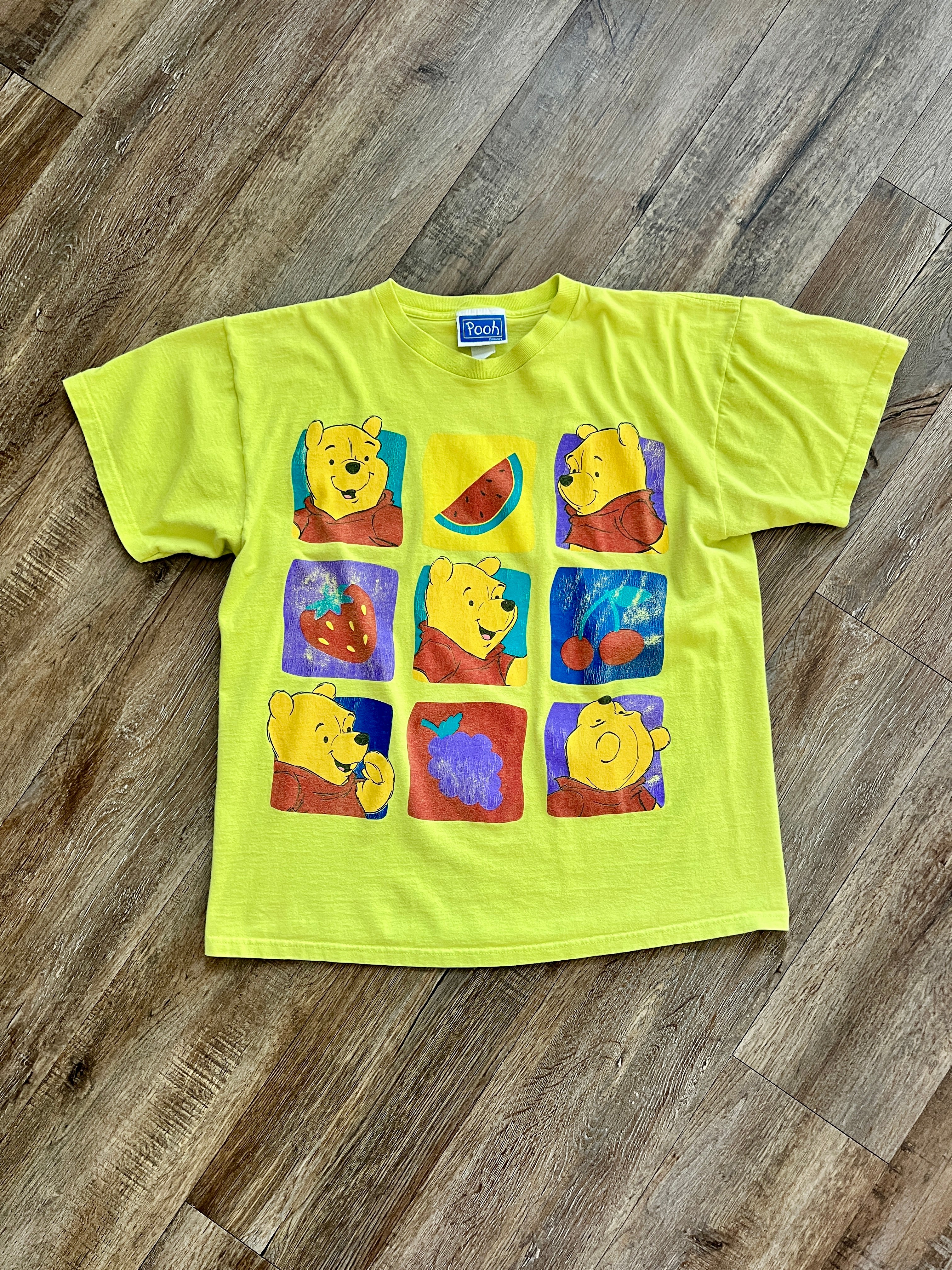 1332 - Lime Winnie the Pooh Fruits Shirt - L