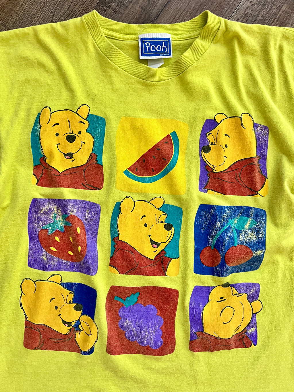 1332 - Lime Winnie the Pooh Fruits Shirt - L