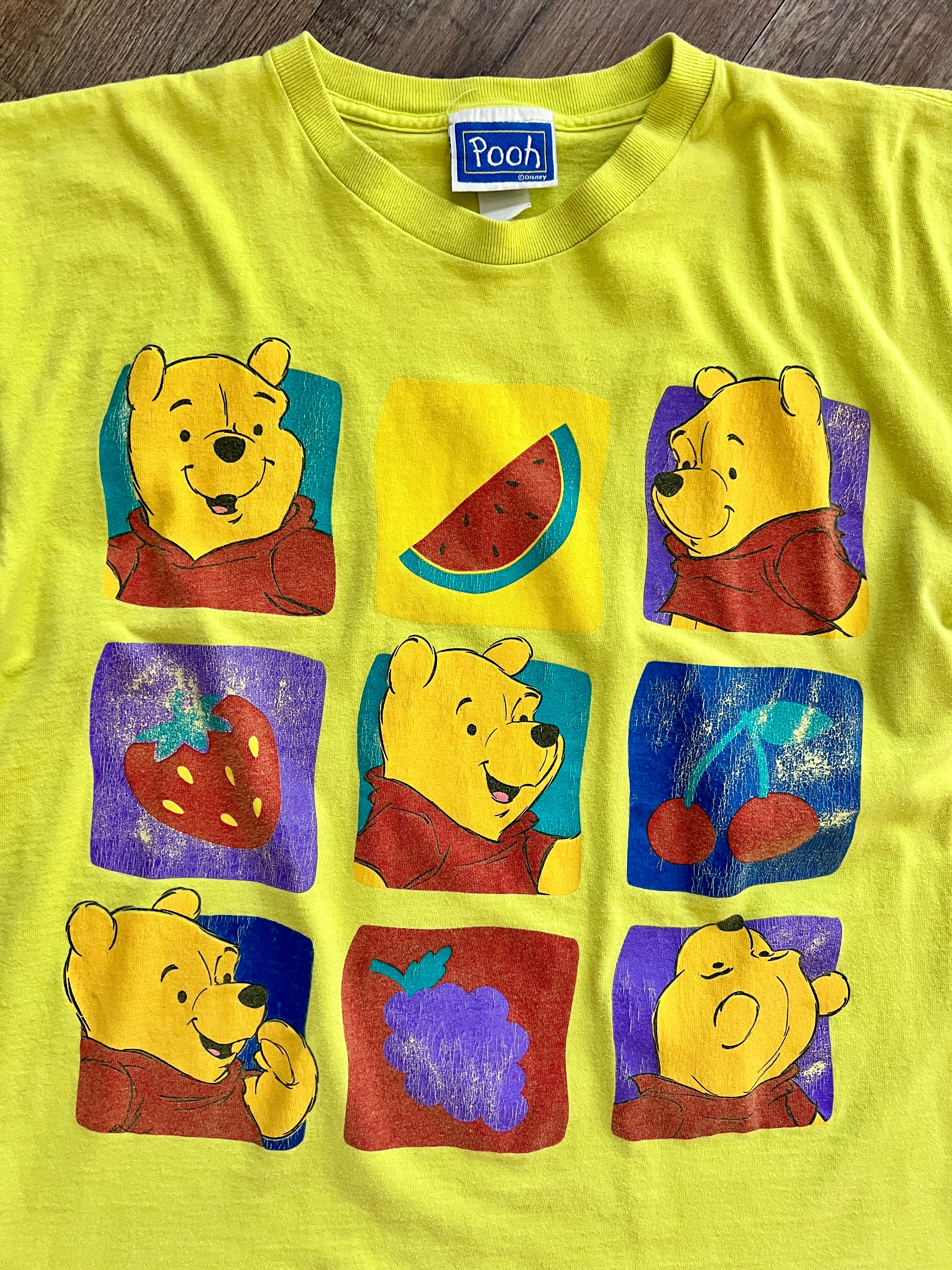 1332 - Lime Winnie the Pooh Fruits Shirt - L