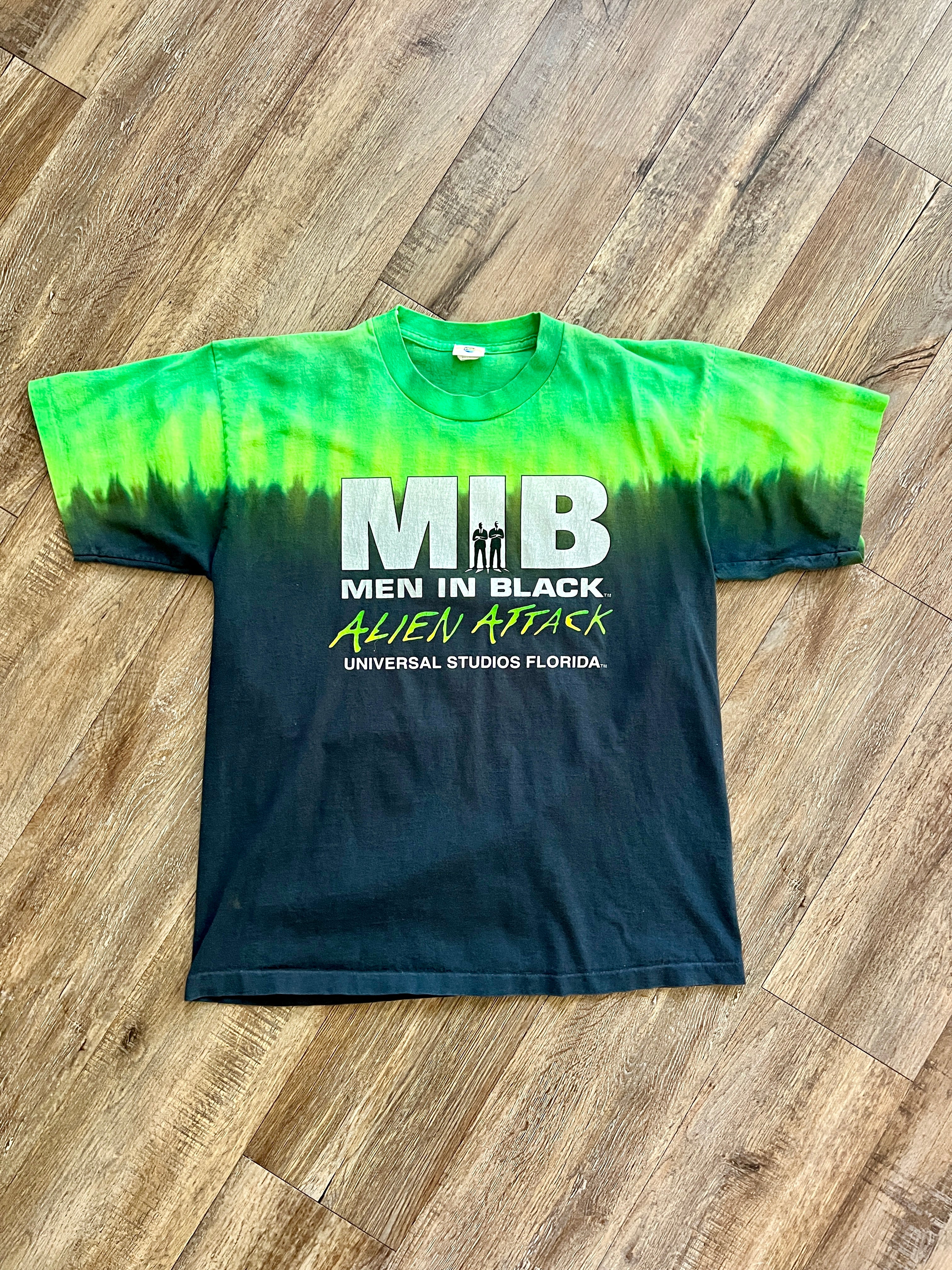 1333 - Lime & Black MIB Men in Black Alien Attack Universal Florida Shirt - XL