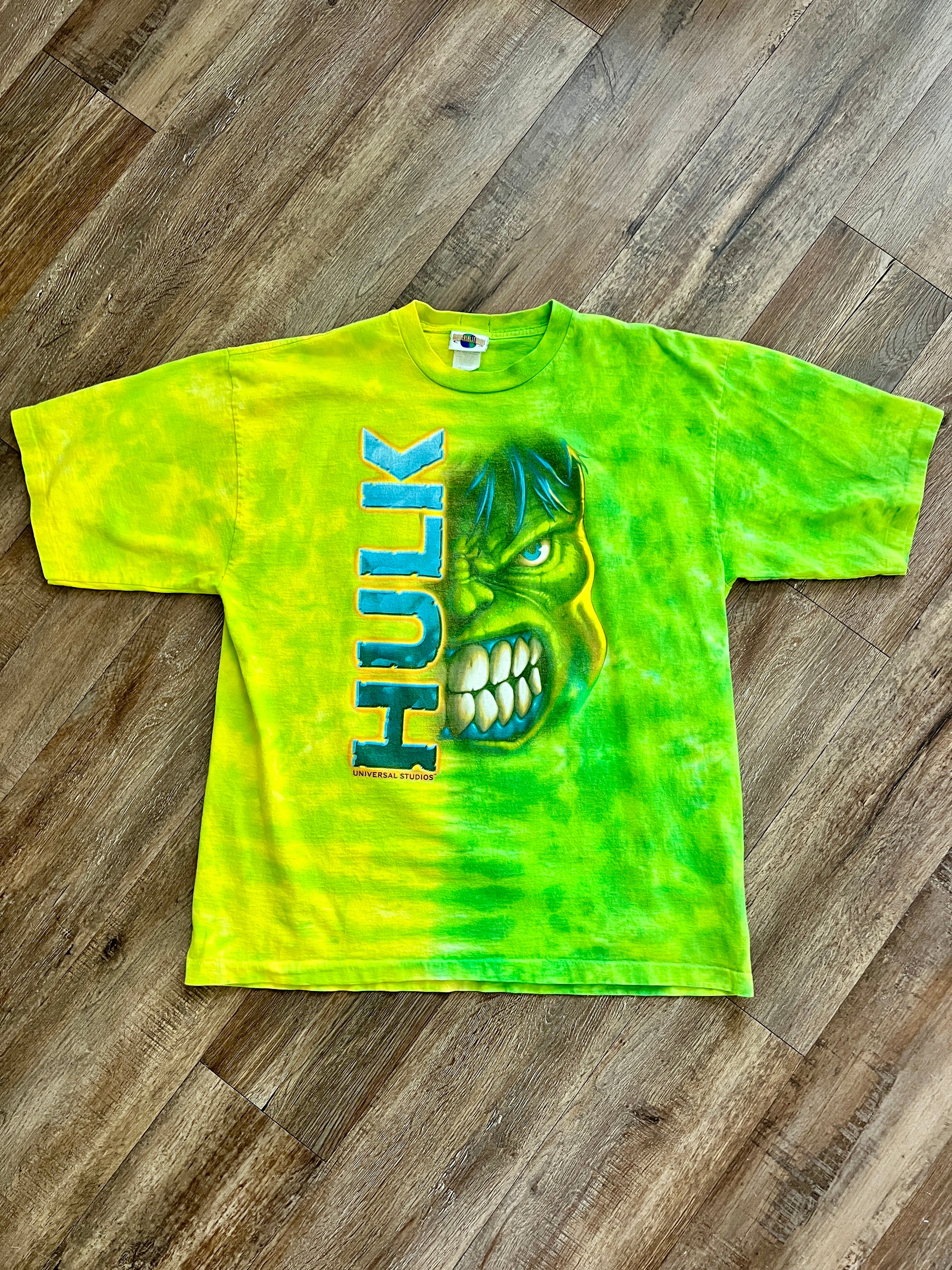 1334 - Lime Tie-Dye HULK Universal Orlando Shirt - XL