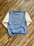 1338 - Blue & Beige Genus Elbow Patch Embroidered Mickey Pullover - XL