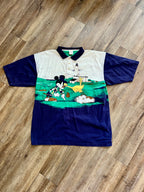 1345 - Navy & White AOP Mickey & Chicken Golf Face Off Polo - 2XL
