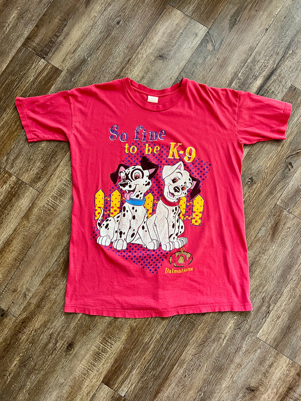 1348 - Red So Fine to Be K9 101 Dalmatians Shirt - 2XL