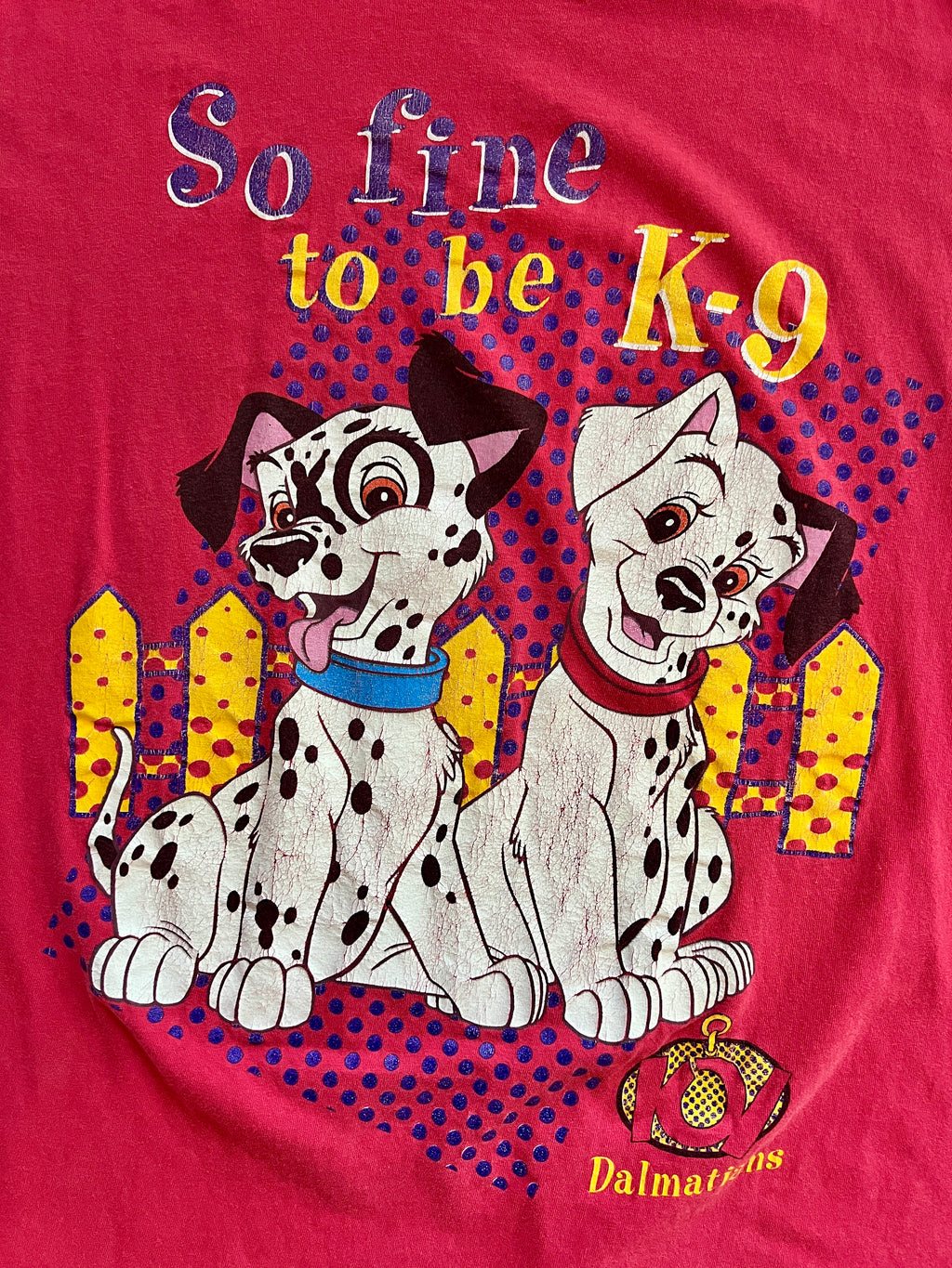1348 - Red So Fine to Be K9 101 Dalmatians Shirt - 2XL