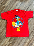 1349 - Red Donald Duck Circle Shirt - NT / OSFA