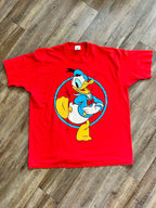 1349 - Red Donald Duck Circle Shirt - NT / OSFA