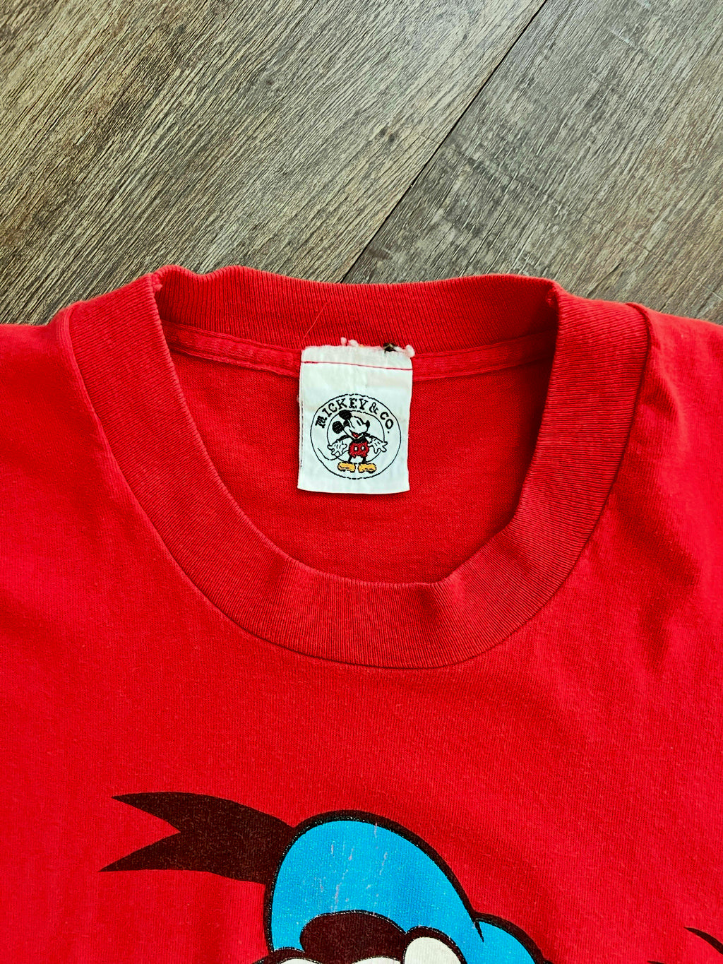 1349 - Red Donald Duck Circle Shirt - NT / OSFA