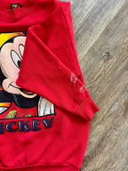 1351 - Red Sketch Mickey Box Letter Crewneck - M