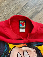 1351 - Red Sketch Mickey Box Letter Crewneck - M