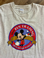 1356 - Grey Mickey Pin Trading Around the World Shirt - XL