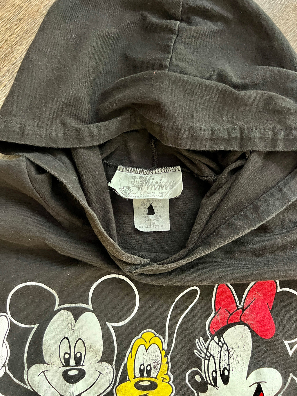 1359 - Black Mickey & Friends Hooded Shirt - OSFA