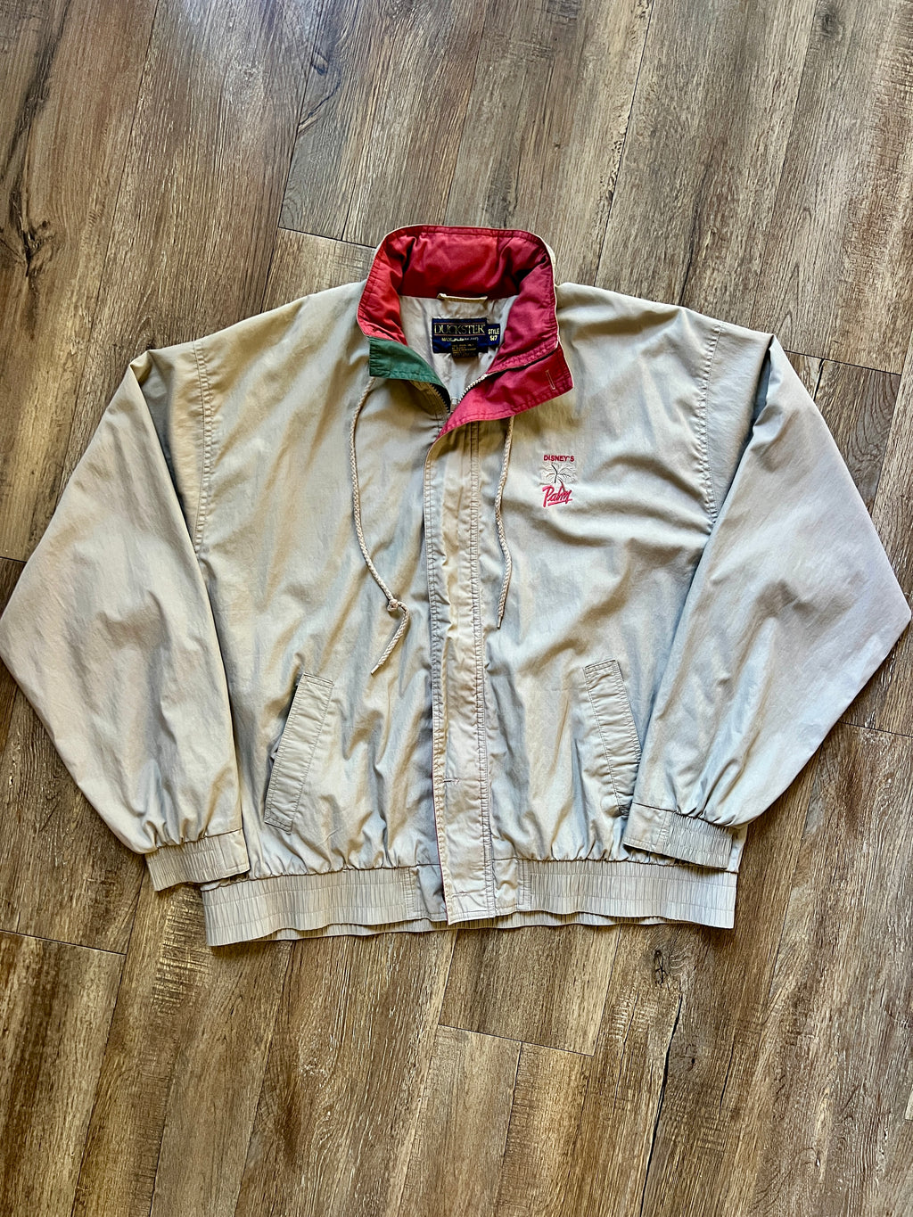 982 -Tan Embroidered Palms Golf Course Golf Jacket - 2X