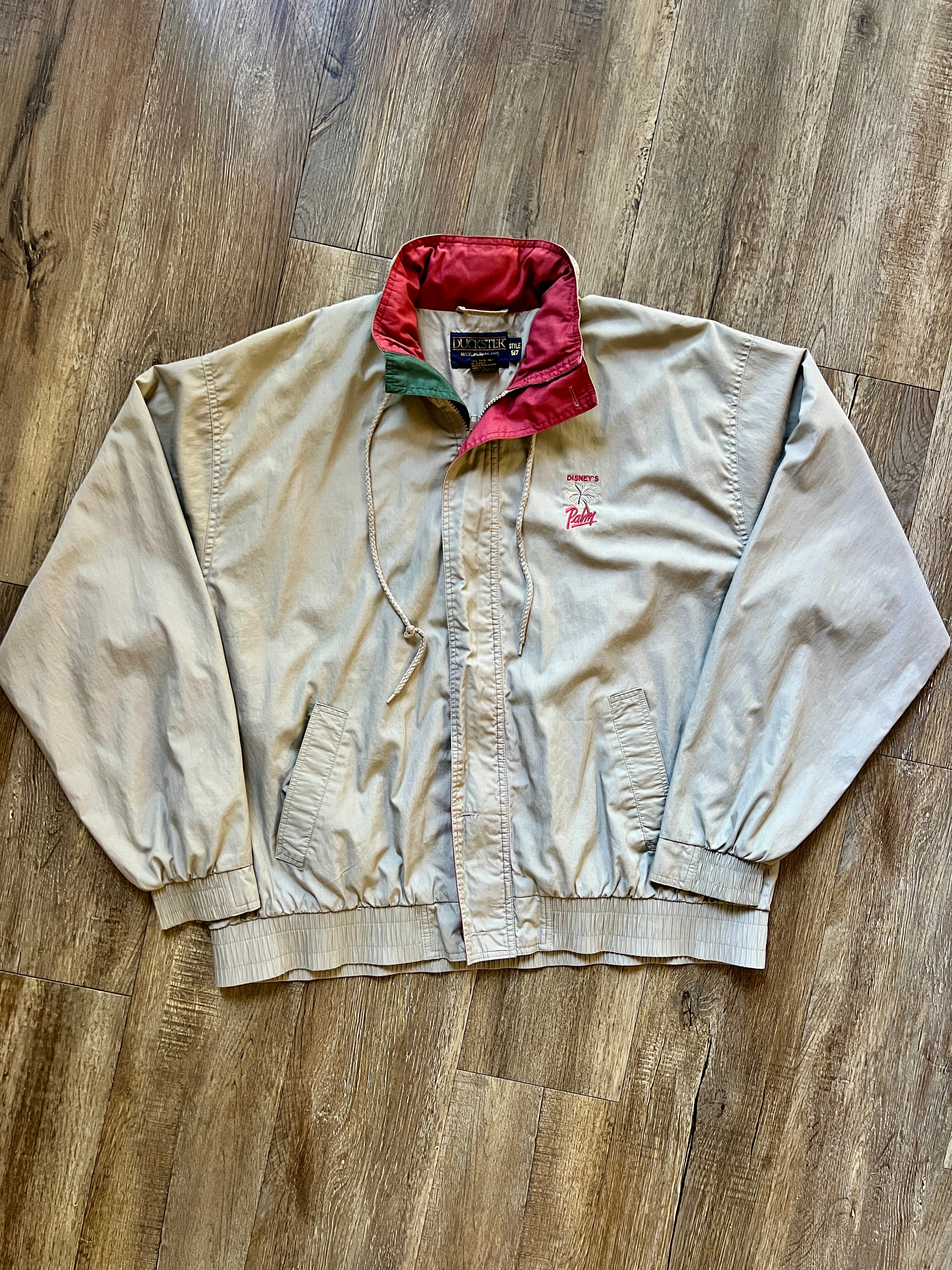 982 -Tan Embroidered Palms Golf Course Golf Jacket - 2X