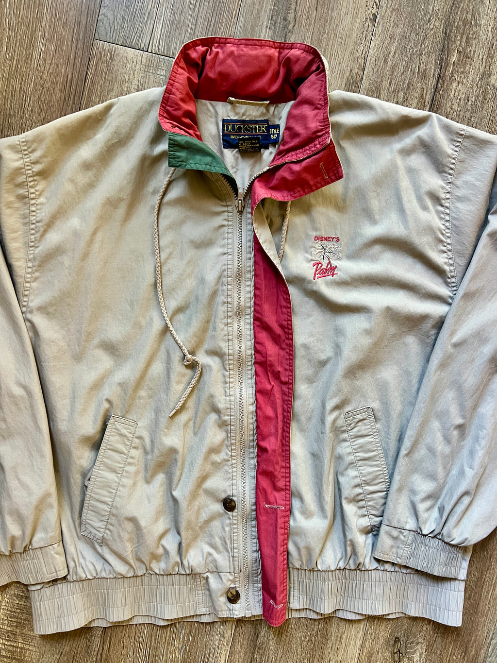 982 -Tan Embroidered Palms Golf Course Golf Jacket - 2X
