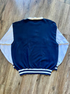 986 -White & Blue Stripe Embroidered Mickey, Goofy, Donald Golfing Pullover - L
