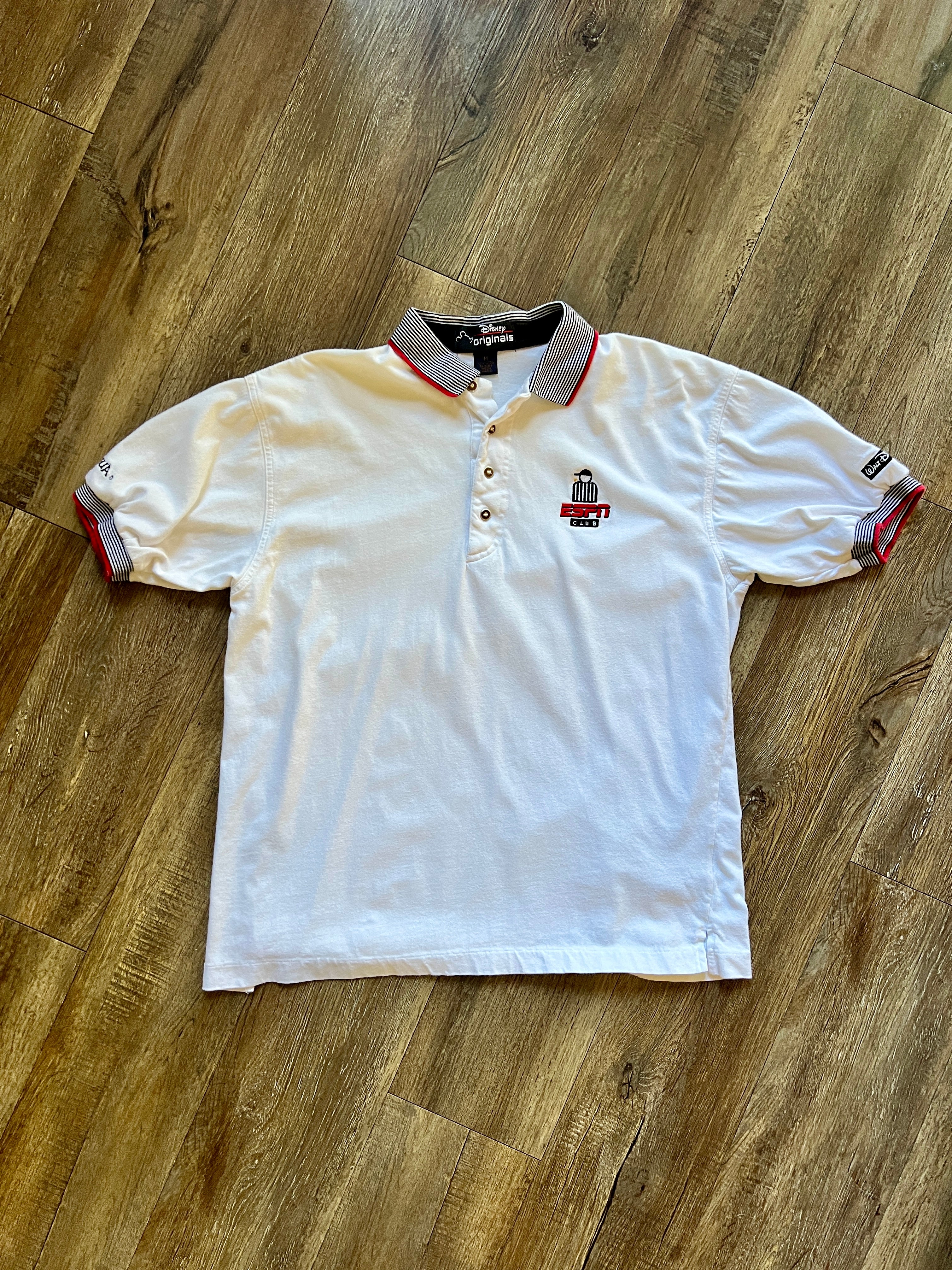 990 -White Embroidered ESPN Club Polo - M