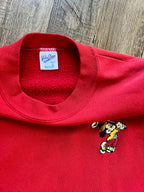 994 -Red Embroidered Pocket Golfing Mickey Back Hit Velva Sheen Crewneck - L