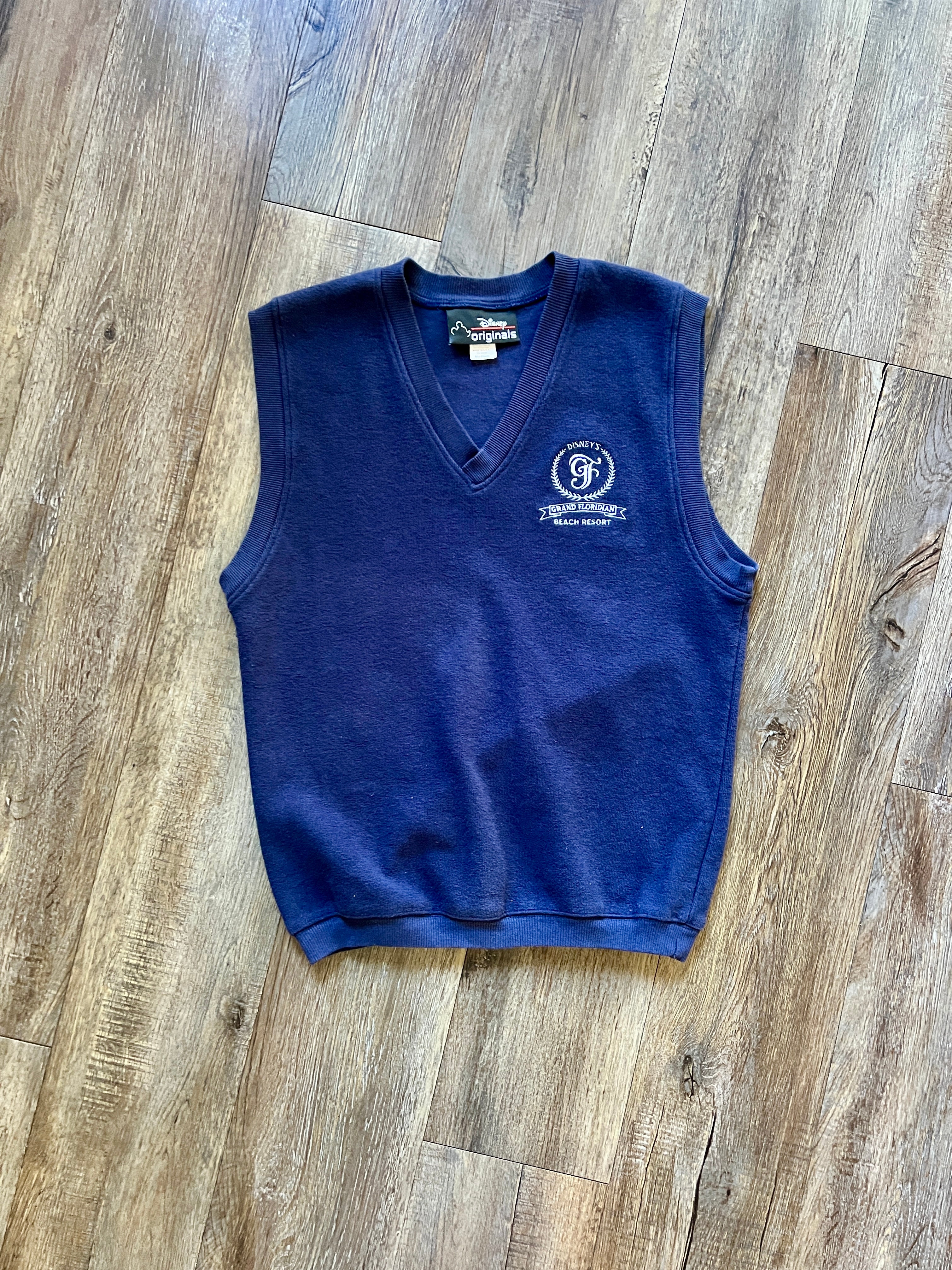996 -Navy Embroidered Grand Floridian Beach Resort Sweater Vest - M