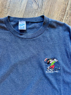 997 -Navy Single Stitch Embroidered Golfing Mickey Velva Sheen Shirt - XL