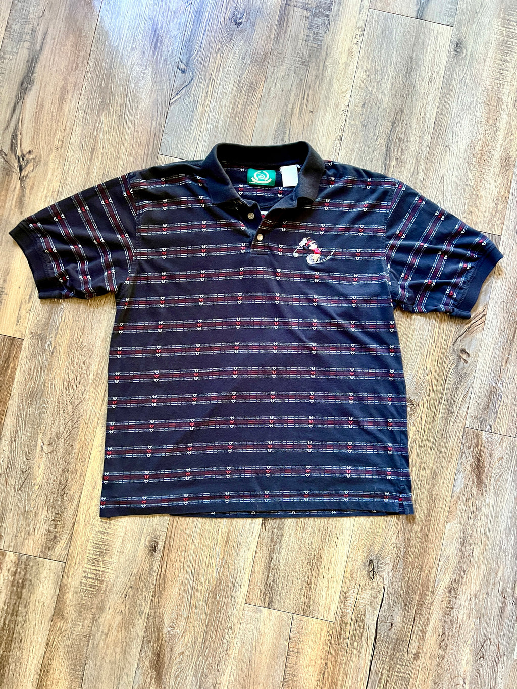 999 -Black, Red, & White Mickey Head Embroidered Golfing Mickey Polo - NT / L
