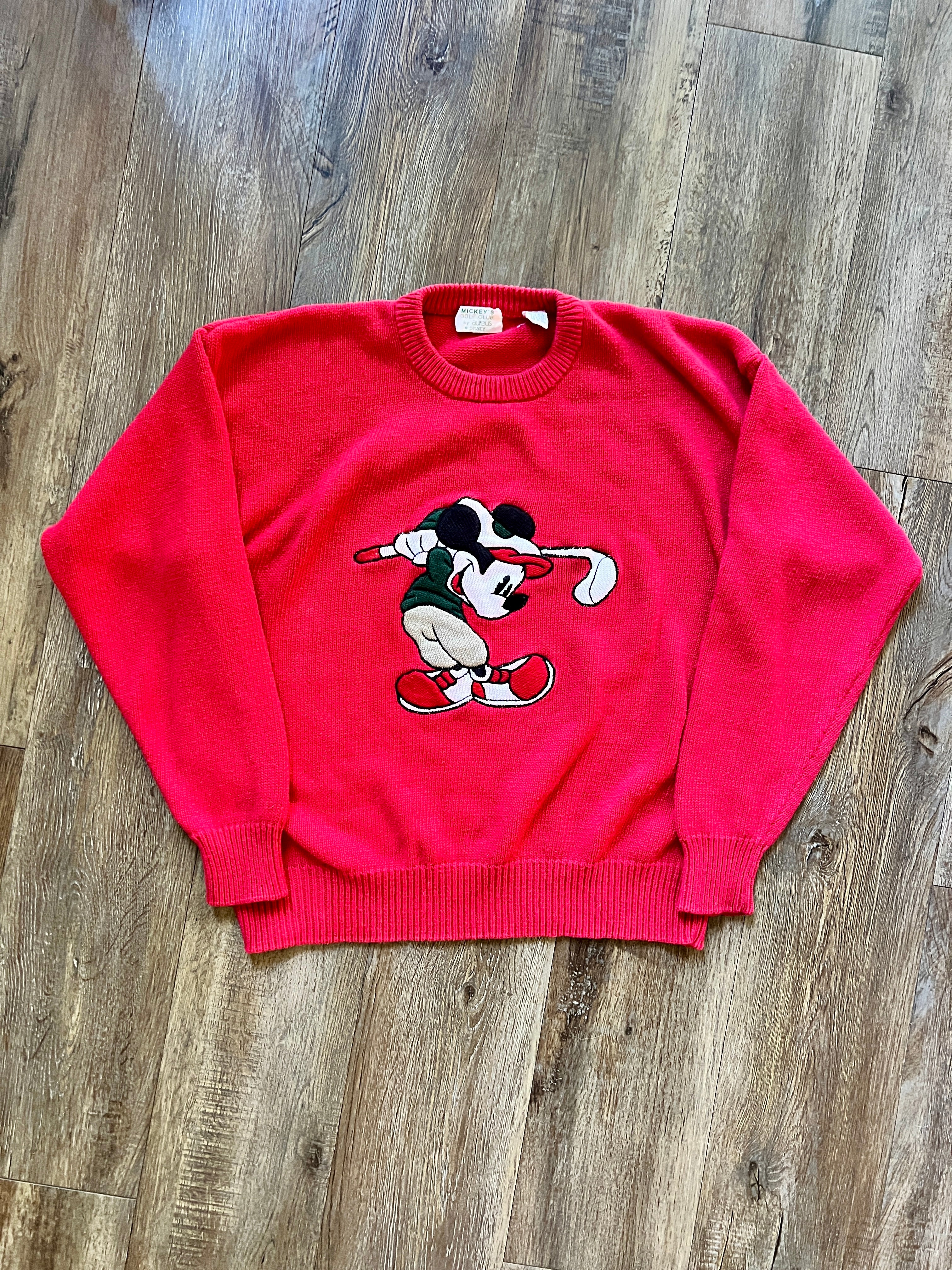 1001 -Red Mickey's Golf Club by Aureus Golfing Mickey Sweater - L