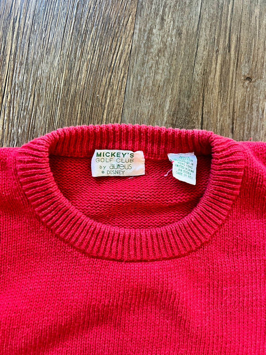 1001 -Red Mickey's Golf Club by Aureus Golfing Mickey Sweater - L