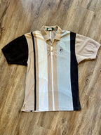1011 -Black, White, Grey, Tan Colorblock Embroidered Mickey Golf Pro Polo - XL