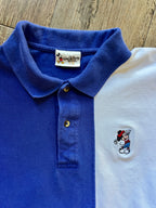 1005 -Red, White, & Blue Large Stripe Embroidered Golfing Mickey Pocket Polo - M