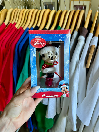 429 -Santa Minnie Mouse Blown Glass Ornament