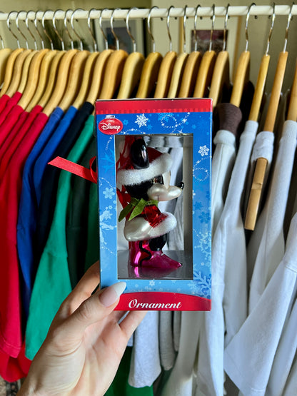 429 -Santa Minnie Mouse Blown Glass Ornament