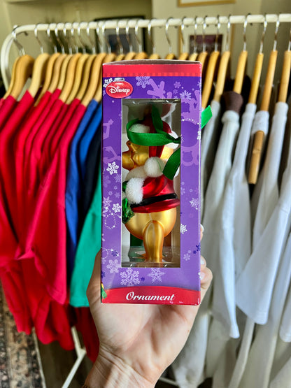 430 -Santa Winnie The Pooh Blown Glass Ornament