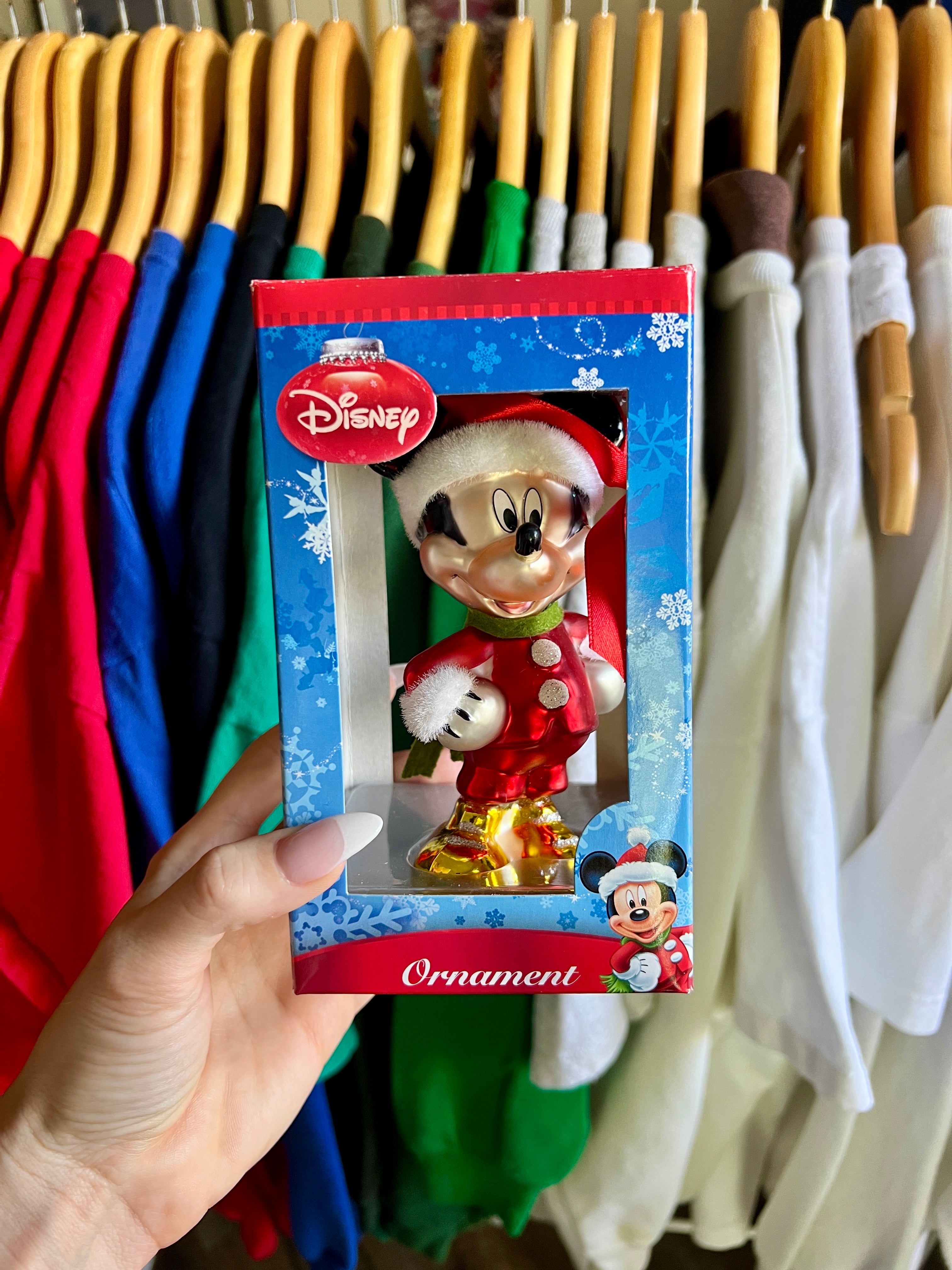 431 -Santa Mickey Mouse Blown Glass Ornament