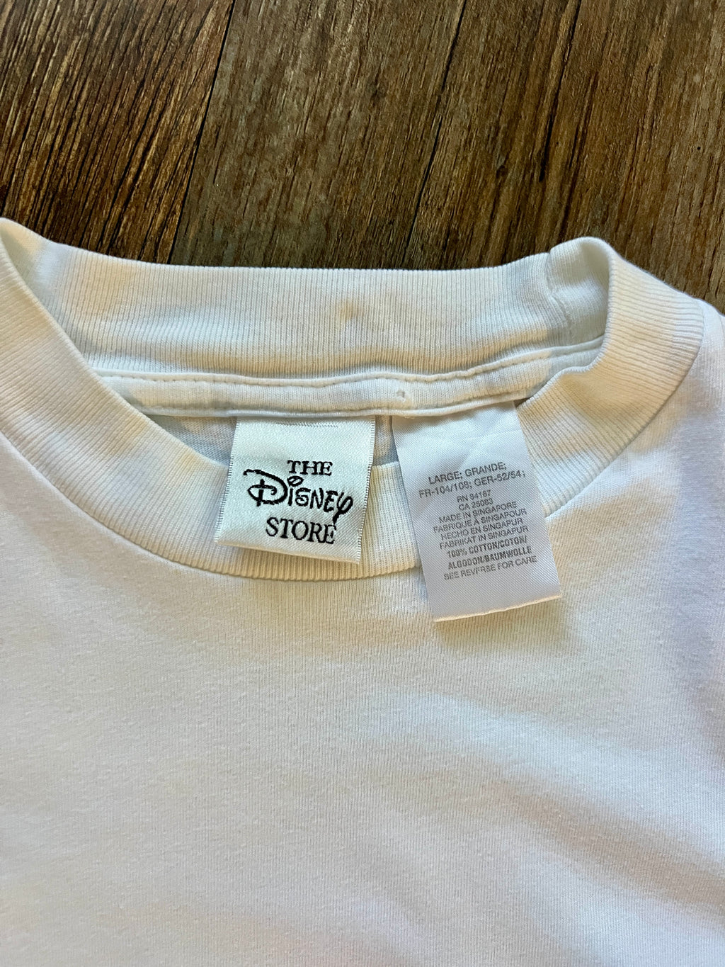 401 -White Embroidered Skating Mickey Pocket Shirt - L