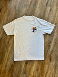 401 -White Embroidered Skating Mickey Pocket Shirt - L