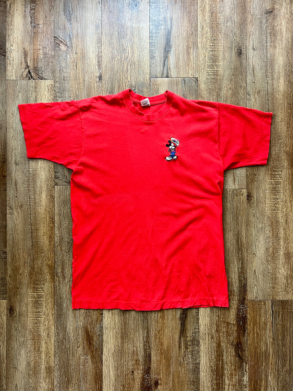 162 -Red Captain Mickey Embroidered Pocket Tee XL