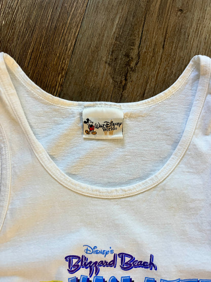 399 -White Blizzard Beach Ski Ya Later Alligator Tank  - M