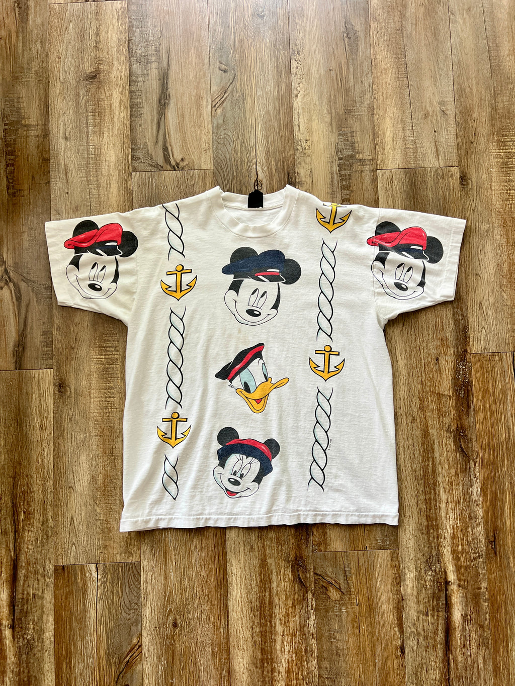 159 -White Nautical Rope Sailor Mickey & Friends Tee L